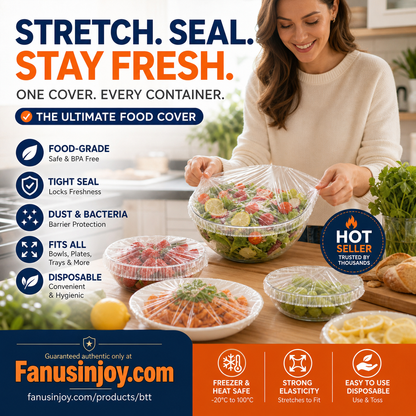 🍽️ Disposable Stretch Bowl Covers – Keep Food Fresh & Protected Easily