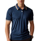 📢📢50% OFF !! ⏰Men Fashion Contrast Lapel Quick Drying Short Sleeve T-Shirt