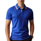 📢📢50% OFF !! ⏰Men Fashion Contrast Lapel Quick Drying Short Sleeve T-Shirt