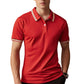 📢📢50% OFF !! ⏰Men Fashion Contrast Lapel Quick Drying Short Sleeve T-Shirt