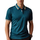 📢📢50% OFF !! ⏰Men Fashion Contrast Lapel Quick Drying Short Sleeve T-Shirt