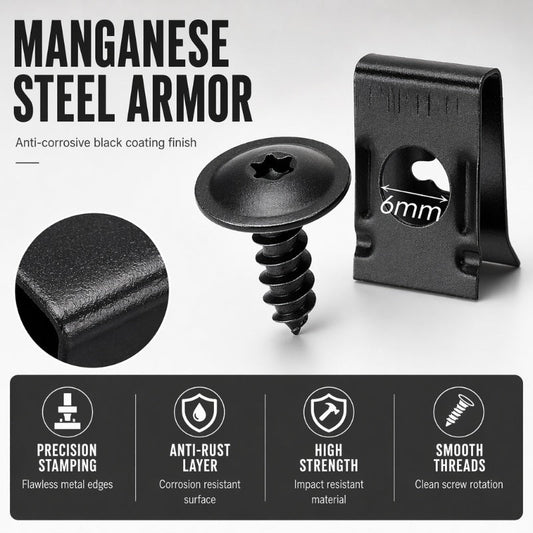 ⏳Time-Limited Special⏰Universal Car Metal U-Type Clips & Screws Set – Heavy-duty, rust-resistant & versatile sizes – Perfect for auto trim, panels & interior repairs 🔧