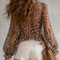 🎁New Arrivals 51% OFF🌸 Leopard V-Neck Tie Top – Wild Feminine Flair ⏰