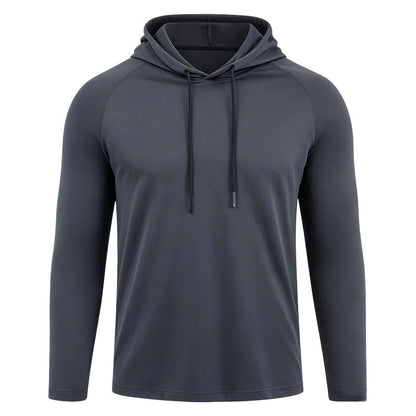 Men's Breathable Long-Sleeve Hooded T-Shirt