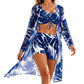 Women Tropical Print 3-Piece Swimwear Set