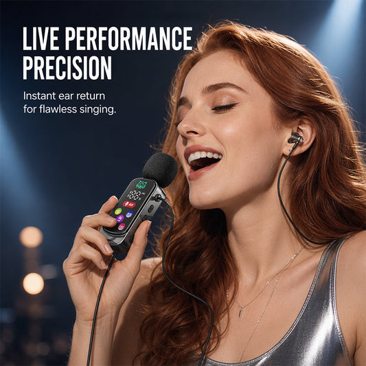 Bluetooth Karaoke Headset with Secure Collar Spring Clip