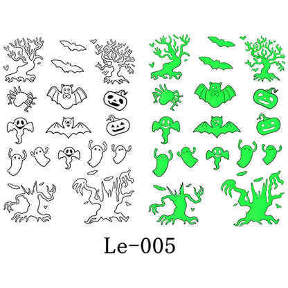 Luminous Halloween Temporary Tattoos for Kids Cartoon Waterproof Glowing Stickers