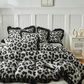🛌Leopard Print Ruffle Duvet Cover Set – 3-Piece Bedding Set