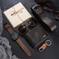 ⏳Time-Limited Special⏰Men's 5-Piece Gift Set with Watch Wallet Belt Sunglasses Keychain⌚🕶️
