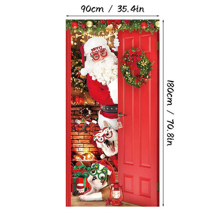 🎄 50% OFF! ✨ Christmas Door Cover for Instant Holiday Decor – Vibrant Santa & Snowman Designs, Fade-Resistant Premium Polyester & Easy Hang – Festive Cheer for Doors, Walls & Backdrops 🎅