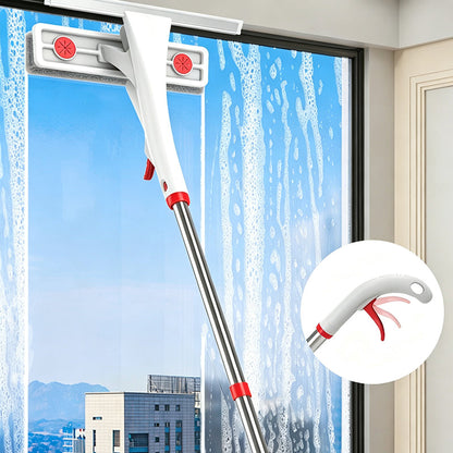 2-in-1 Extendable Window Squeegee & Scrubber Brush