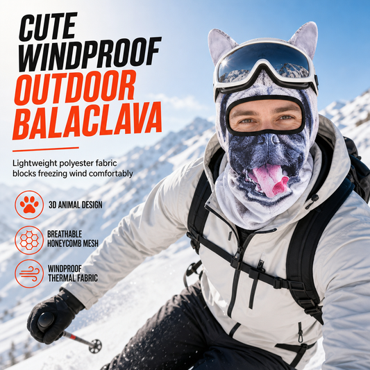 🐾 Animal Print Windproof Balaclava Face Mask 😜 Warm Outdoor Winter Gear