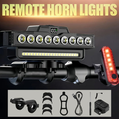 ⏳50%OFF 🚴Dual Beam Bike Light – 30 LEDs, Digital Battery Display, 7 Modes, USB-C & Up to 20H Runtime for Night Riding, Commutes & Trails