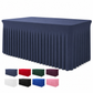 ⏳Time-Limited Special⏰Pleated Table Skirt for Rectangular Tables Wedding Birthday Party Decoration and Market Stall Display