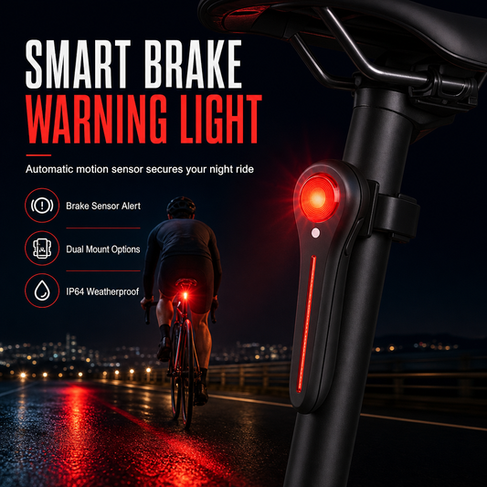 Rechargeable Bicycle Brake Taillight Bike Rear Safety Light for Road and Mountain Cycling
