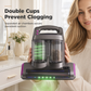 Cordless Mattress Handheld Mite Remover with High Suction Green Light Dust Detection and Dual Cup Design for Bedding and Pet Hair