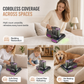 Cordless Mattress Handheld Mite Remover with High Suction Green Light Dust Detection and Dual Cup Design for Bedding and Pet Hair