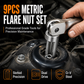📢📢50% OFF !! ⏰9 Piece Flare Nut Socket Set Slotted Oxygen Sensor Wrench and Diesel Injector Line Socket Auto Repair Tool Kit with Storage Case