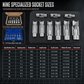 📢📢50% OFF !! ⏰9 Piece Flare Nut Socket Set Slotted Oxygen Sensor Wrench and Diesel Injector Line Socket Auto Repair Tool Kit with Storage Case